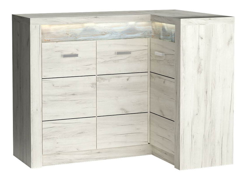 Skříňka Indie 15 (s LED osvětlením) (craft bílý)