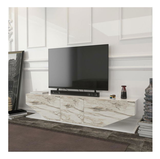 TV stolek/skříňka Ivonne 1 (bílý mramor)