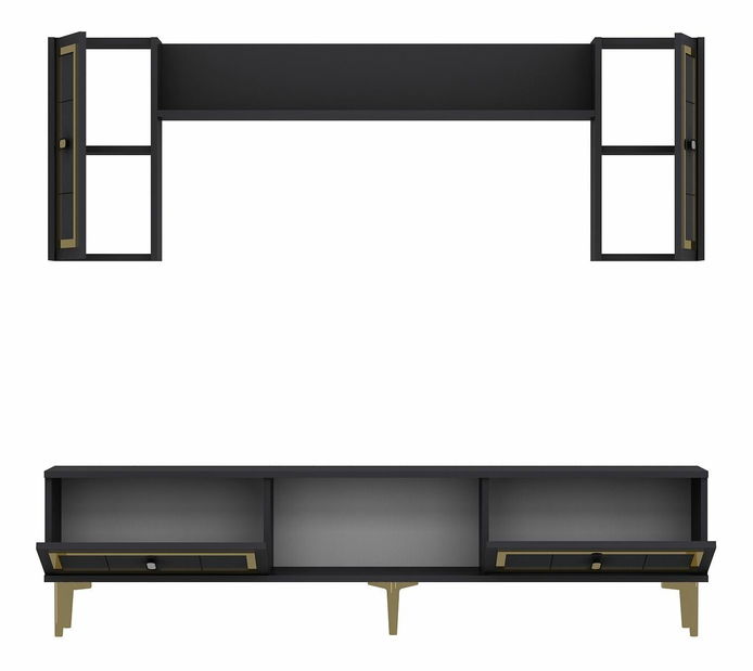 Obývací stěna Wendy (bílá + stříbrná)