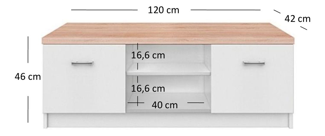 TV stolek Tianna 2d (bílá)