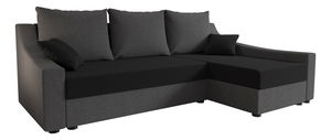 Rohová sedací souprava Opal L (černá + šedá) (P)