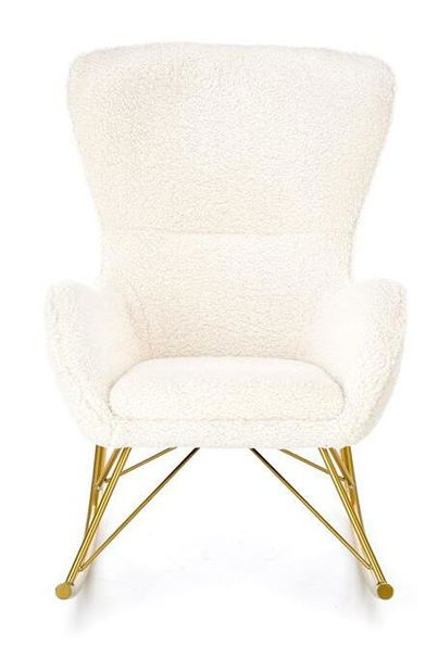 Houpací křeslo Leonia (krémová + zlatá)