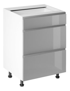  Spodní skříňka D60S3 Aurellia (bílá + šedý lesk)