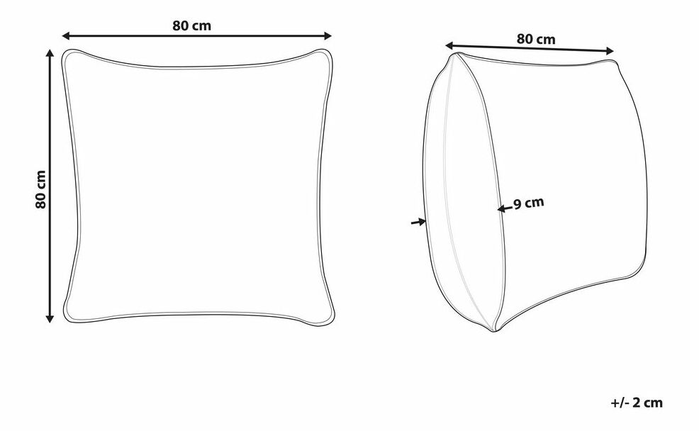 Polštář vysoký 80 x 80 Trigy (bílá)