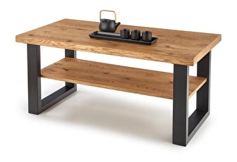 Konferenční stolek Horal (přirodně dřevo + černá)