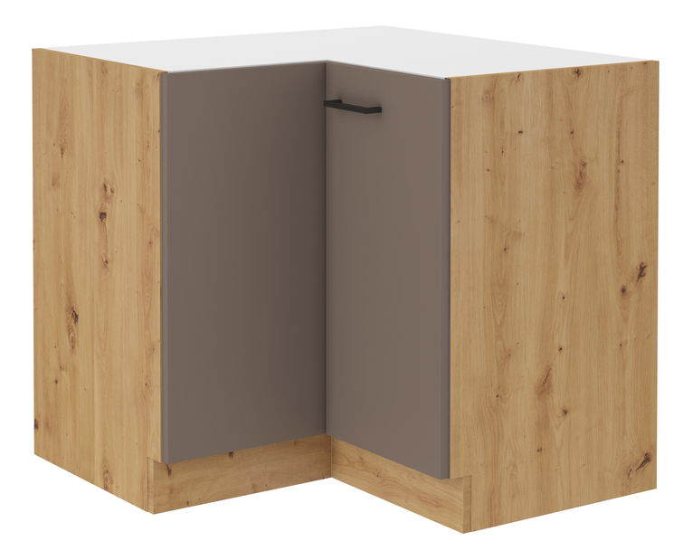 Rohová dolní kuchyňská skříňka Barb 89x89 DN 1F BB (dub artisan + truflová)