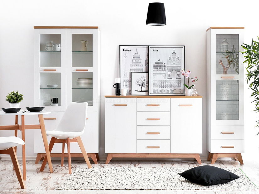 Nábytek do jídelny Bajas 02 (bílá + dub)