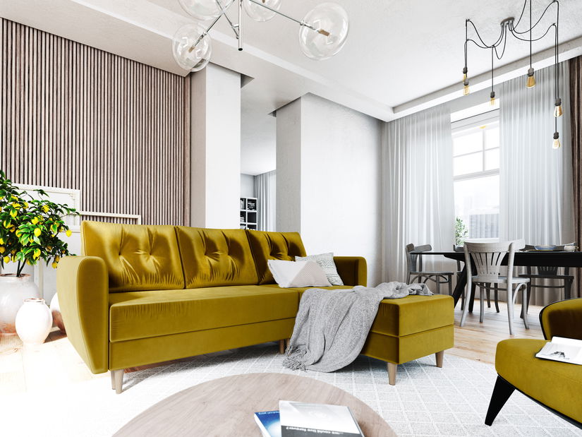 Rohová sedací souprava Palermo (medová) (P)