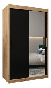 Šatní skříň 120 cm Toki 2 (Dub artisan + Černá matná)