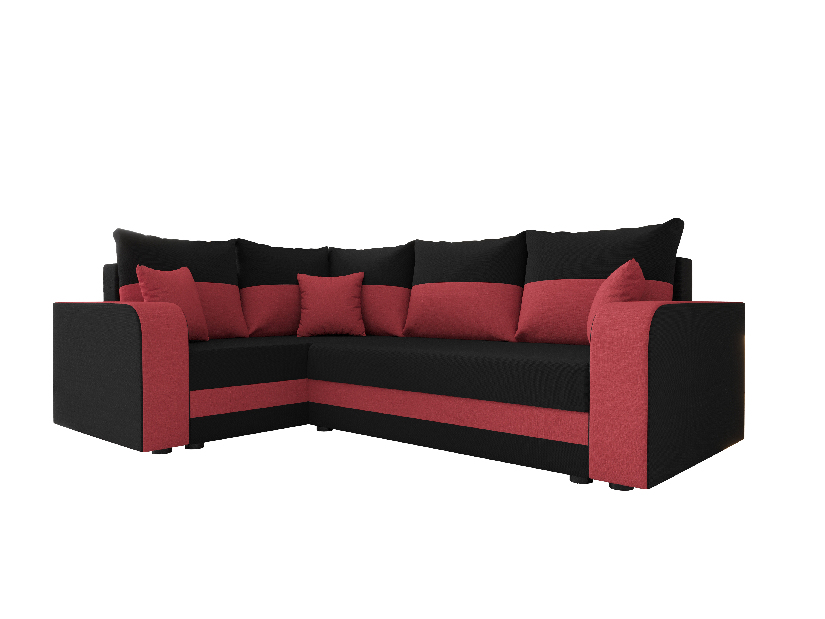 Rohová sedací souprava Harmony Plus (černá + červená) (L)