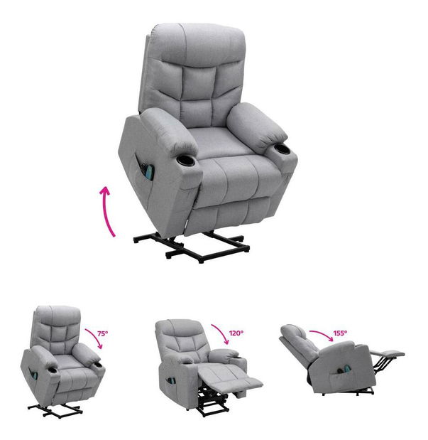 Masážní křeslo Hipocresias (světle šedá)