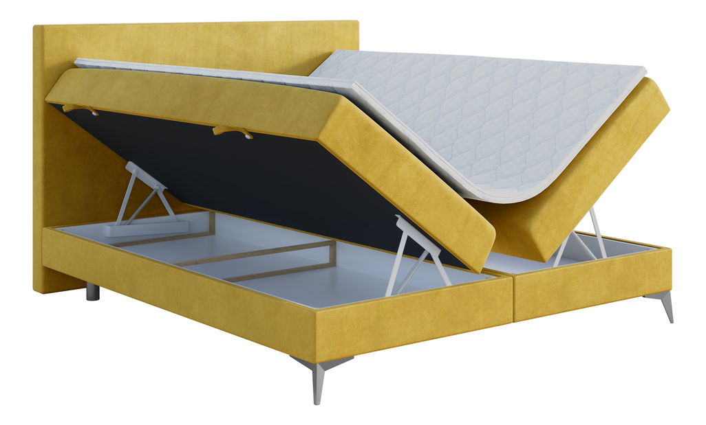 Boxspring postel 140 cm Ricky (limetková) (s matrací a úl. prostorem)