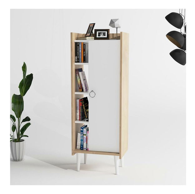 Skříňka Mavade 4 (dub + bílá)