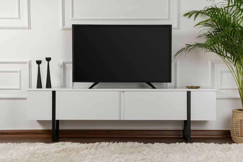  TV stolek/skříňka Sancuty (bílá + černá)