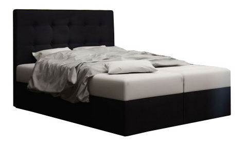Manželská postel Boxspring 180 cm Duel 1 (černá) (s matrací a úložným prostorem)