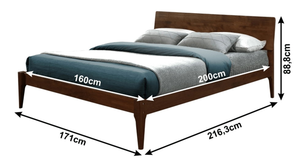 Manželská postel 160 cm Bredo (s roštem)