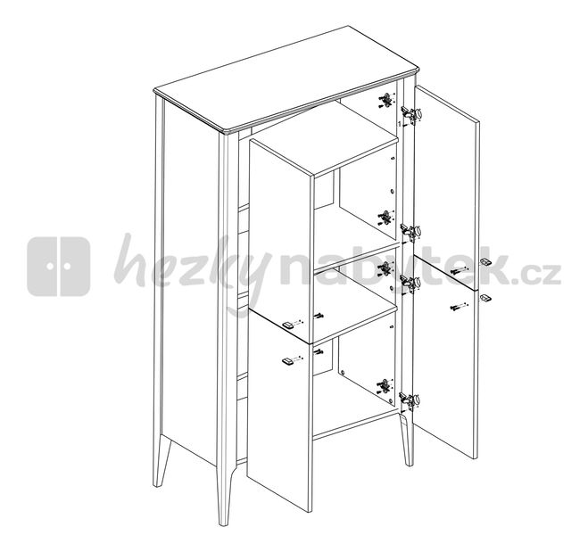 Skříňka BRW Pireus REG4D