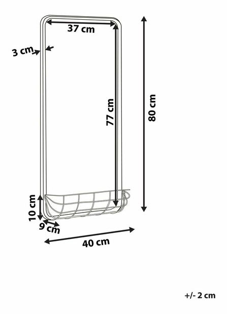 Nástěnné zrcadlo Macza (zlatá)