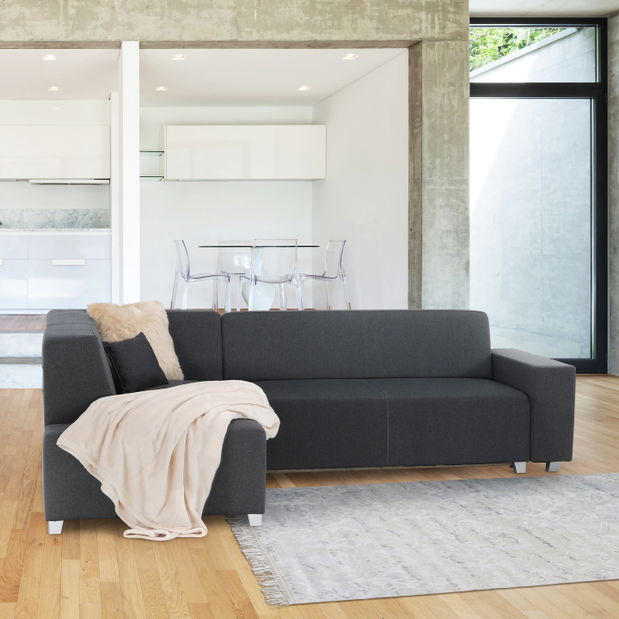 Rohová sedací souprava Colli šedočerná (L)