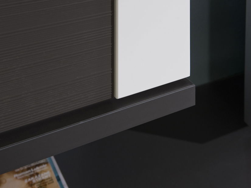 Obývací stěna Decodom Brooklyn Kombinace 01 (bílá arctic vysoký lesk + grafit)