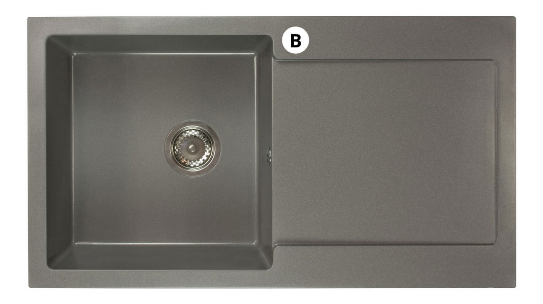 Kuchyňský dřez Adaxa (šedá) (s 1 otvorem pro baterii) (P)