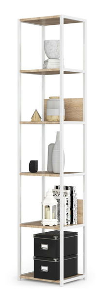 Regál Loriana (bílá + dub sonoma)