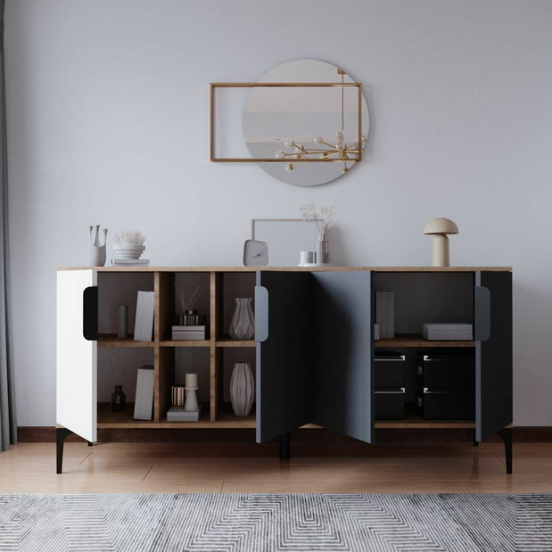 Skříňka Taria (bílá + dub)