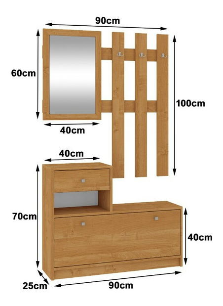 Předsíňová sestava Zariel (olše)