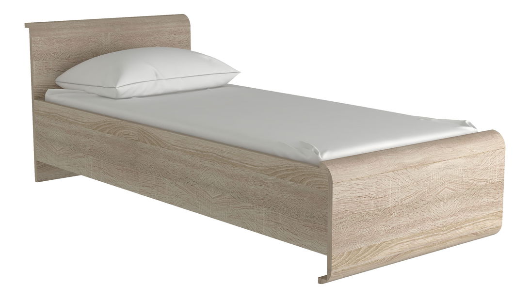 Jednolůžková postel 90 cm Lincoln (s roštem a matrací) (dub sonoma)