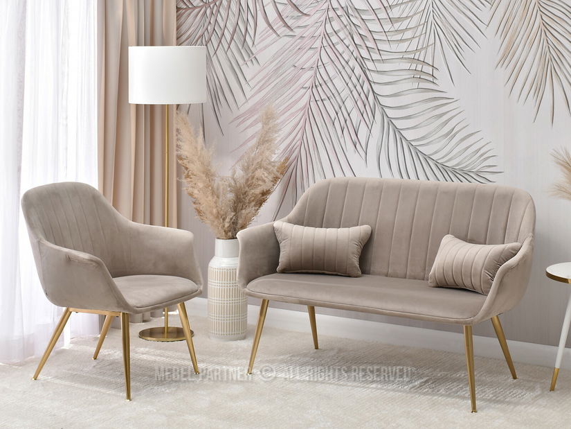 Pohovka Osmol S (béžová + zlatá)