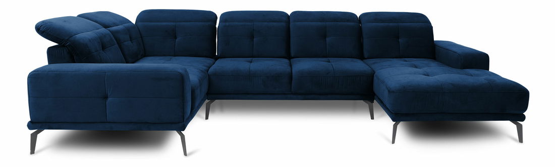 Rohová sedačka ve tvaru U Nicolette (tmavě modrá) (L)