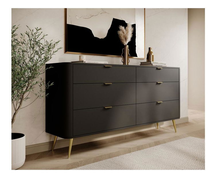 Komoda Ovenia O4 (černá)