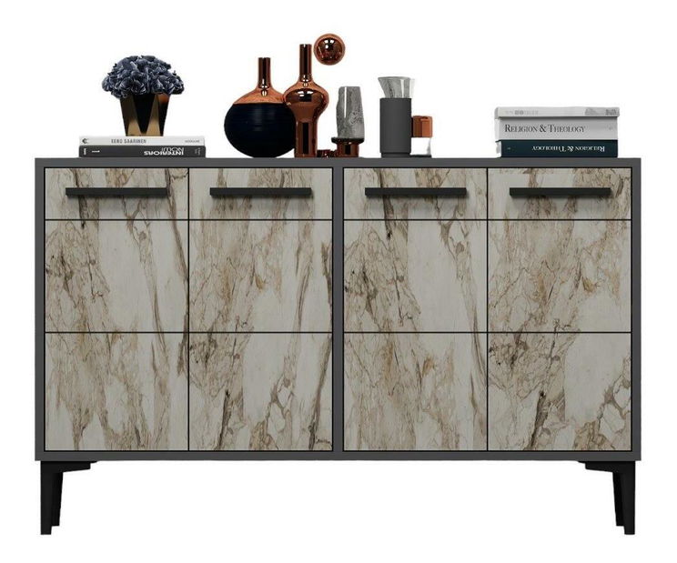 Komoda Daduko (antracit + mramor)