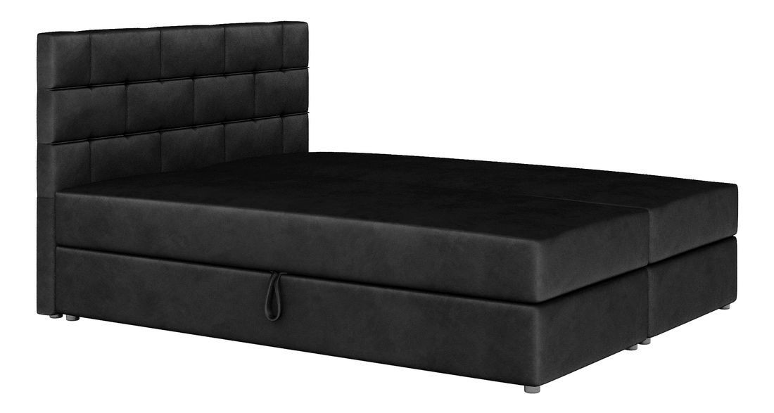 Boxspring postel 160x200 cm Waller (černá) (s roštem a matrací)