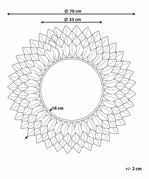 Nástěnné zrcadlo Larza (stříbrná)