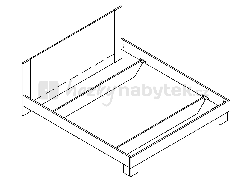 Manželská postel 180 cm Mandy MNDL18ST (+2 ks. noč. stolky)