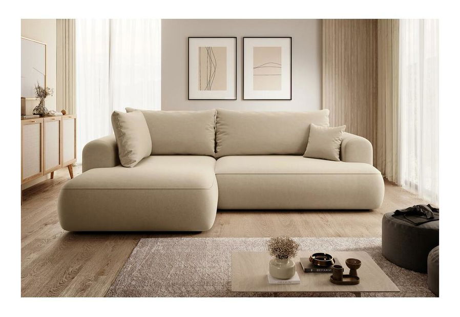 Rohová sedací souprava Olivo II (L) (béžová střední + černá)