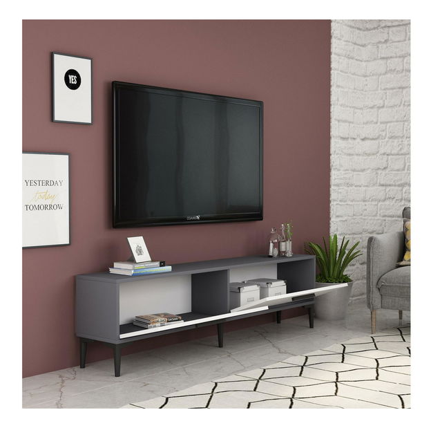 TV stolek/skříňka Vupaki (antracit + bílá)