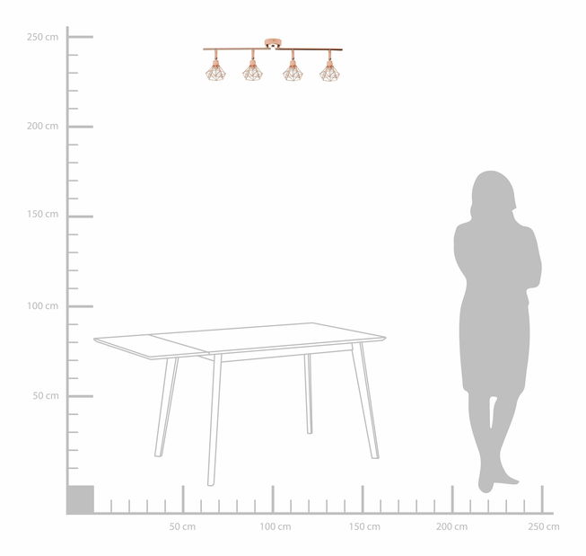 Závěsná lampa Emanuela (měděná)