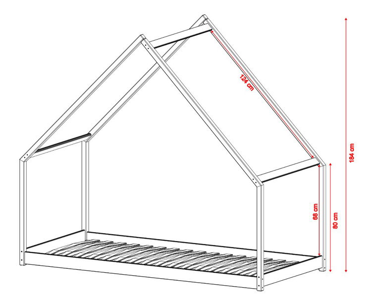 Dětská postel 80x180 cm Mortisia (bílá) (s roštem)