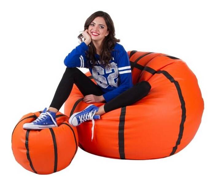 Set sedacích vaků Basketbal XXXL + L (oranžová + černá)