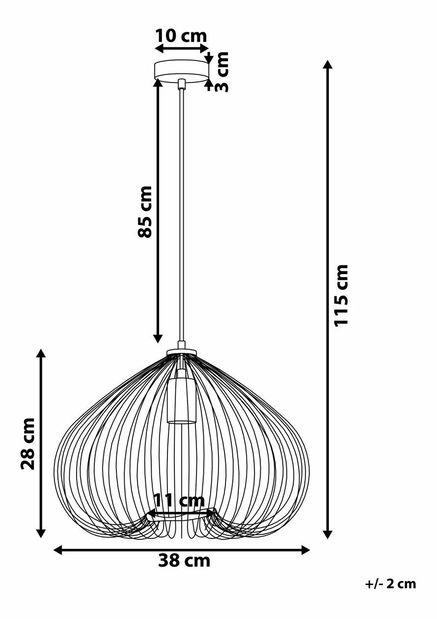 Závěsná lampa Torato (zlatá)