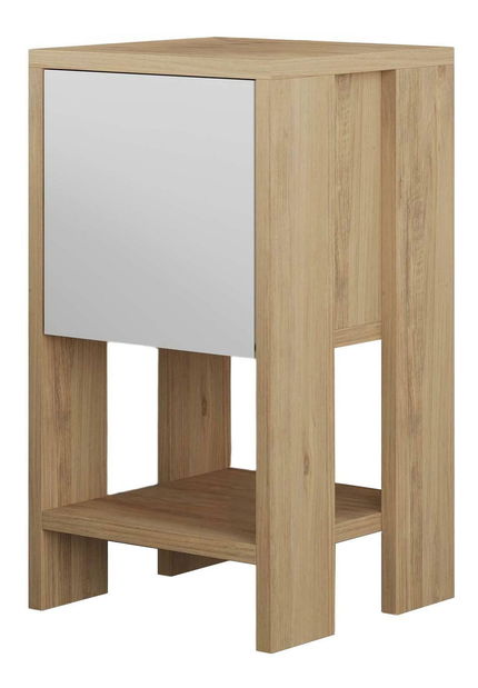 Noční stolek Emmi (dub safírový + bílá)