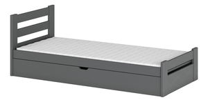 Dětská postel 90 cm Nia (s roštem a úl. prostorem) (grafit)