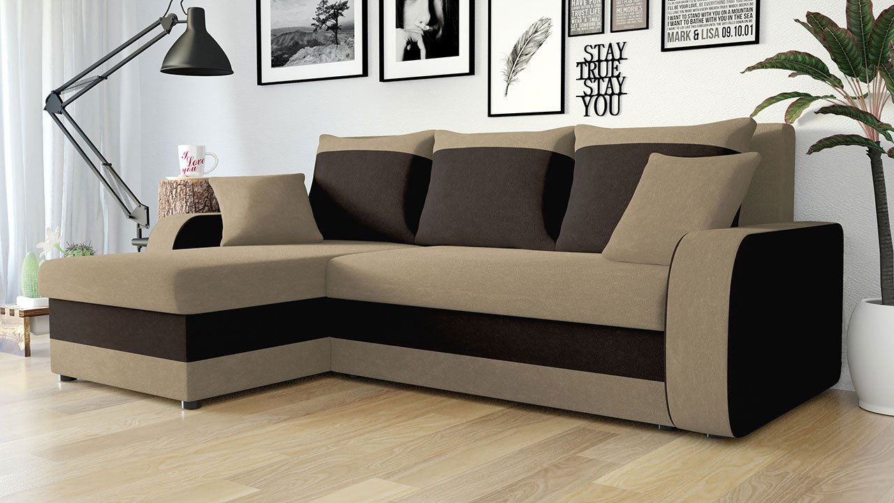 Rohová sedací souprava Maddox (tmavě šedá + světle šedá)