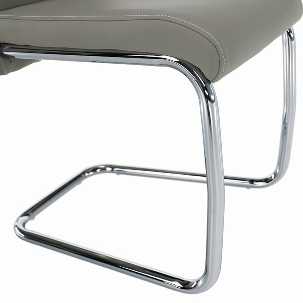 Jídelní židle Abalia New (světlešedá + chrom)