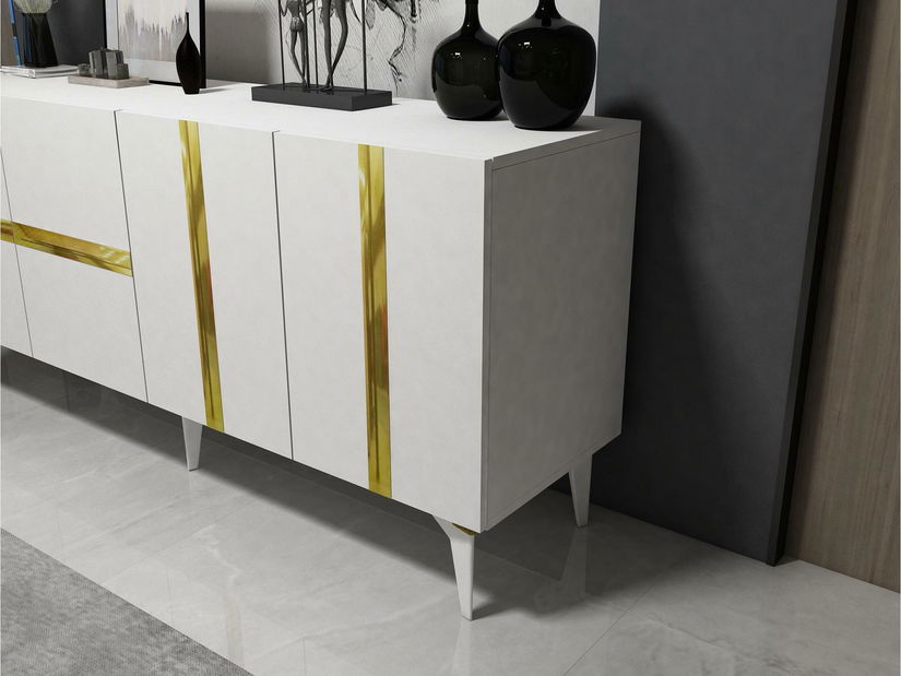 Skříňka Vekika 1 (bílá + zlatá)