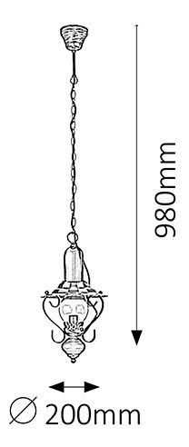 Závěsné svítidlo Enna 7869 (černá + bronzová + ořech vlašský)