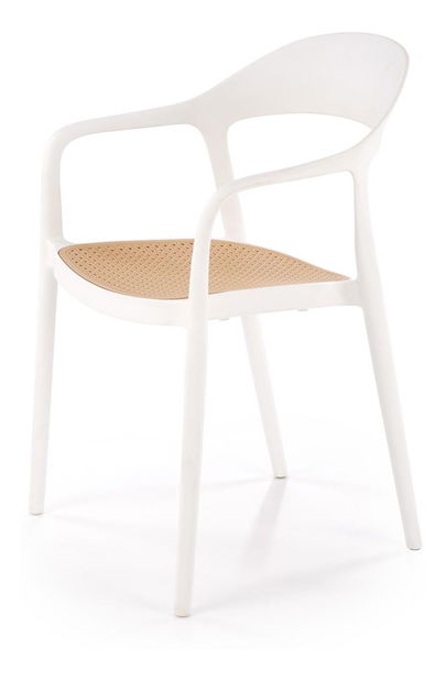 Zahradní židle Karo (bílá + naturální)