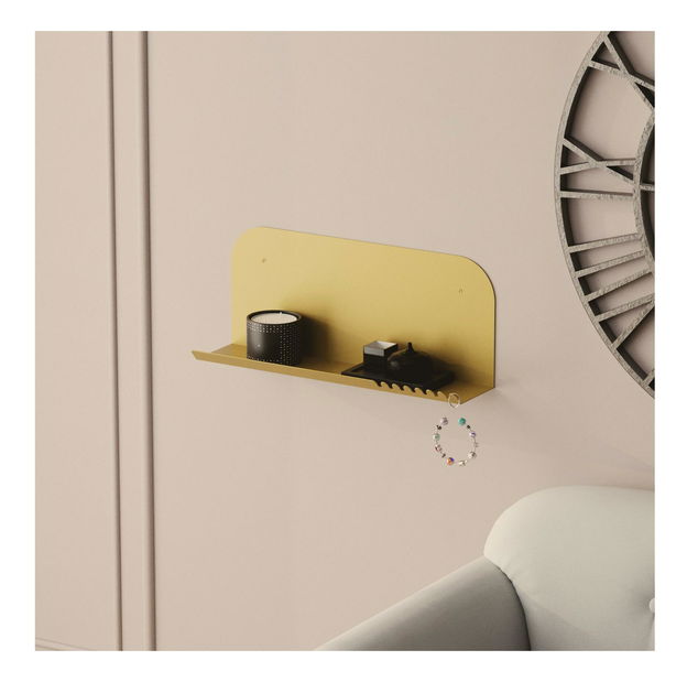 Nástěnná police Longoan 2 (zlatá)